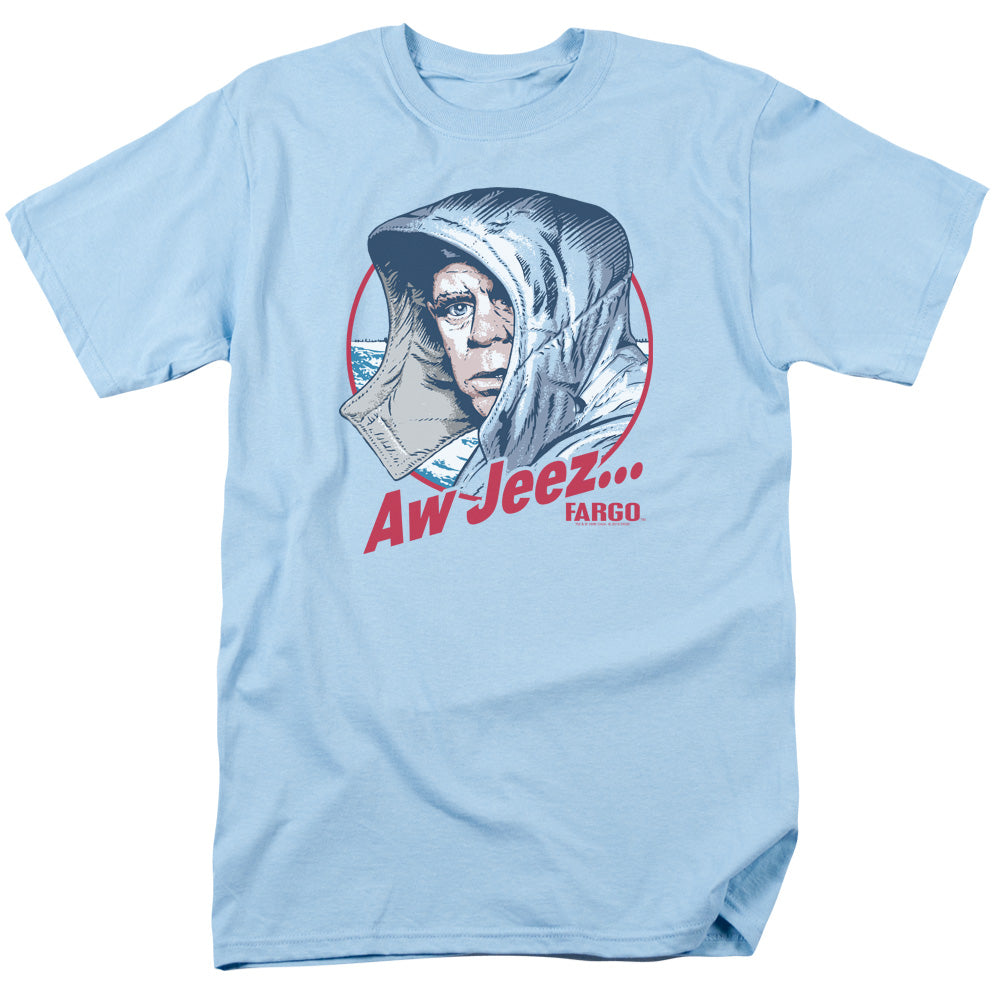 Fargo Aw Jeez Mens T Shirt Light Blue