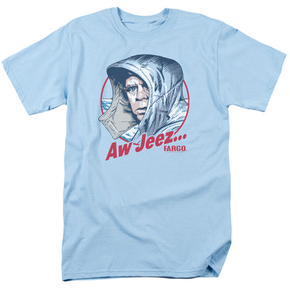 Fargo Aw Jeez Mens T Shirt Light Blue