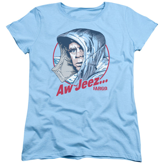 Fargo Aw Jeez Womens T Shirt Light Blue