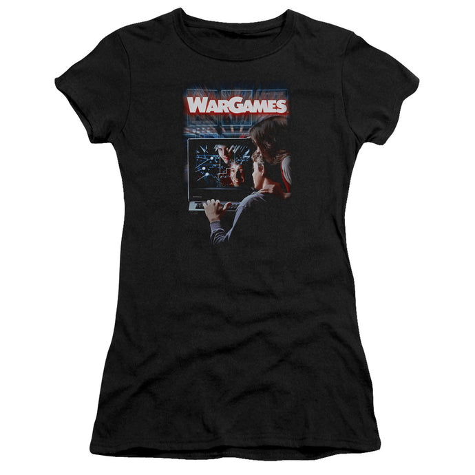 Wargames Poster Junior Sheer Cap Sleeve Womens T Shirt Black