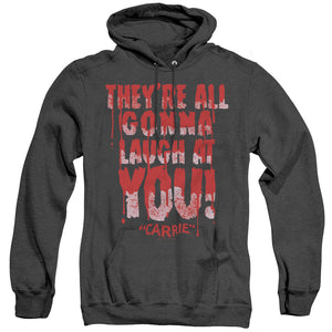 Carrie Laugh At You Heather Mens Hoodie Black