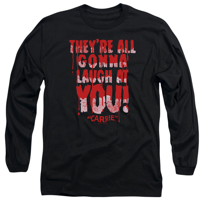 Carrie Laugh At You Mens Long Sleeve Shirt Black