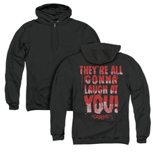 Load image into Gallery viewer, Carrie Laugh At You Back Print Zipper Mens Hoodie Black