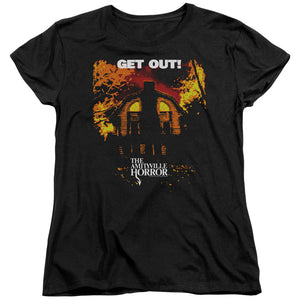 Amityville Horror Get Out Womens T Shirt Black