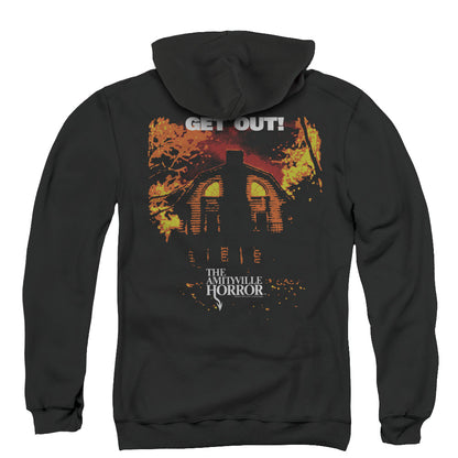 Amityville Horror Get Out Back Print Zipper Mens Hoodie Black