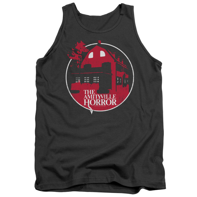 Amityville Horror Red House Mens Tank Top Shirt Charcoal