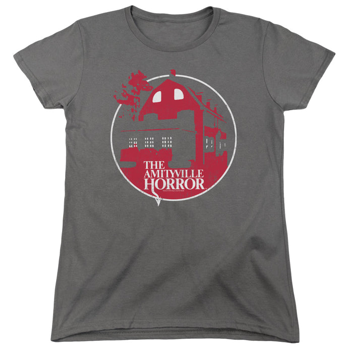 Amityville Horror Red House Womens T Shirt Charcoal