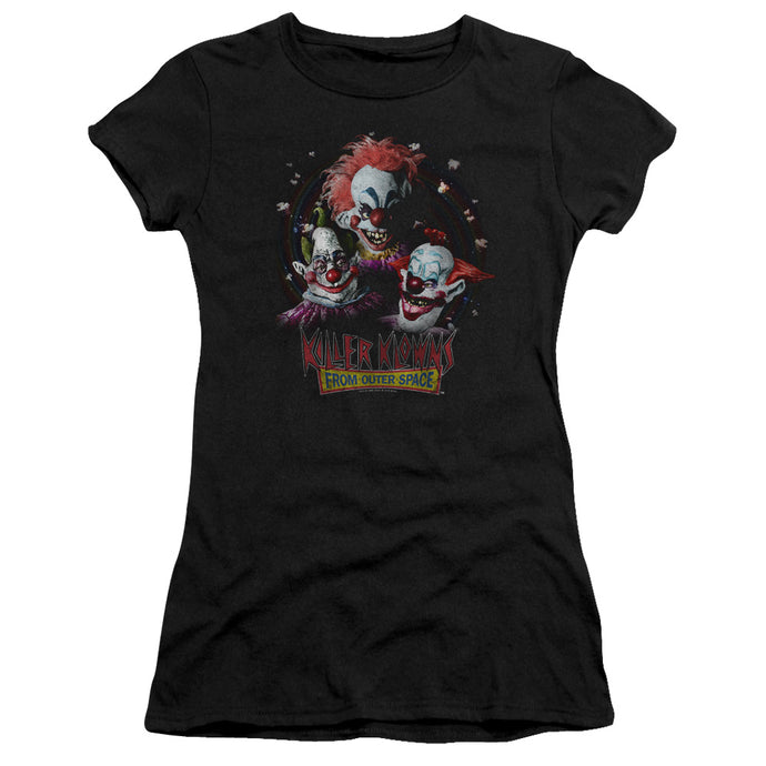 Killer Klowns From Outer Space Killer Klowns Junior Sheer Cap Sleeve Womens T Shirt Black