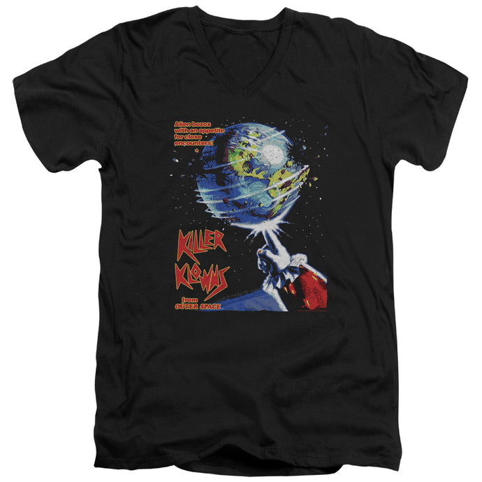 Killer Klowns From Outer Space Invaders Mens Slim Fit V-Neck T Shirt Black