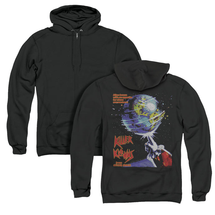 Killer Klowns From Outer Space Invaders Back Print Zipper Mens Hoodie Black