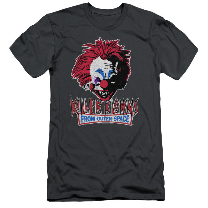 Killer Klowns From Outer Space Rough Clown Slim Fit Mens T Shirt Charcoal