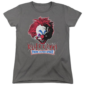 Killer Klowns From Outer Space Rough Clown Womens T Shirt Charcoal