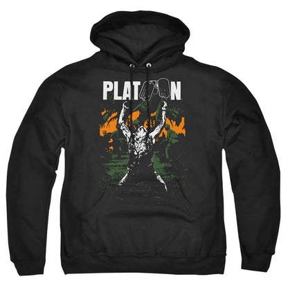 Platoon Graphic Mens Hoodie Black Officially Licensed