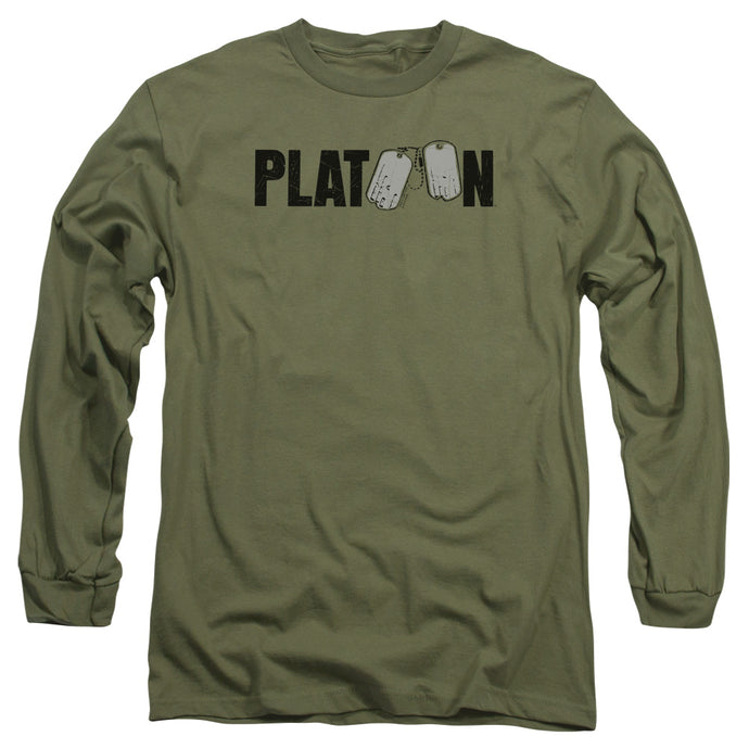 Platoon Logo Mens Long Sleeve Shirt Military Green