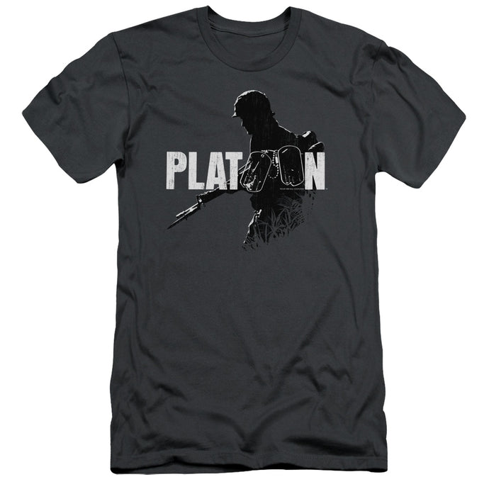Platoon Shadow Of War Slim Fit Mens T Shirt Charcoal