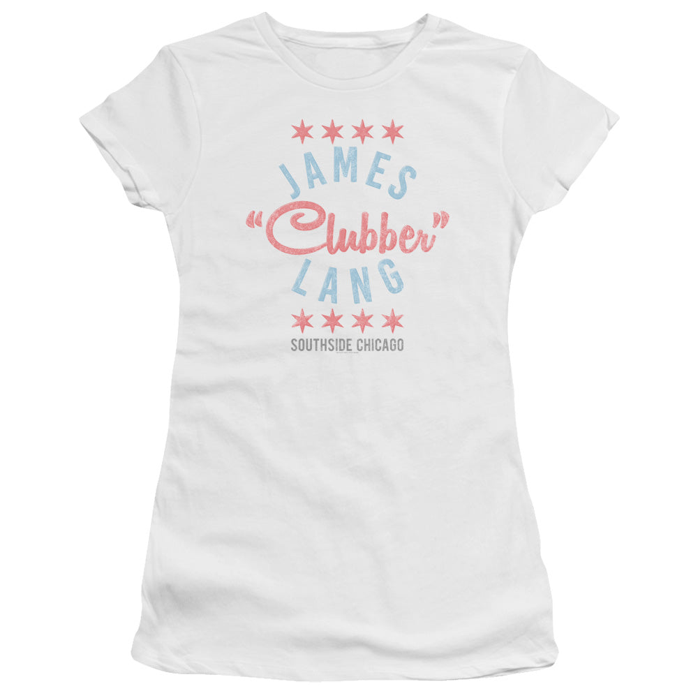 Rocky III Clubber Junior Sheer Cap Sleeve Womens T Shirt White