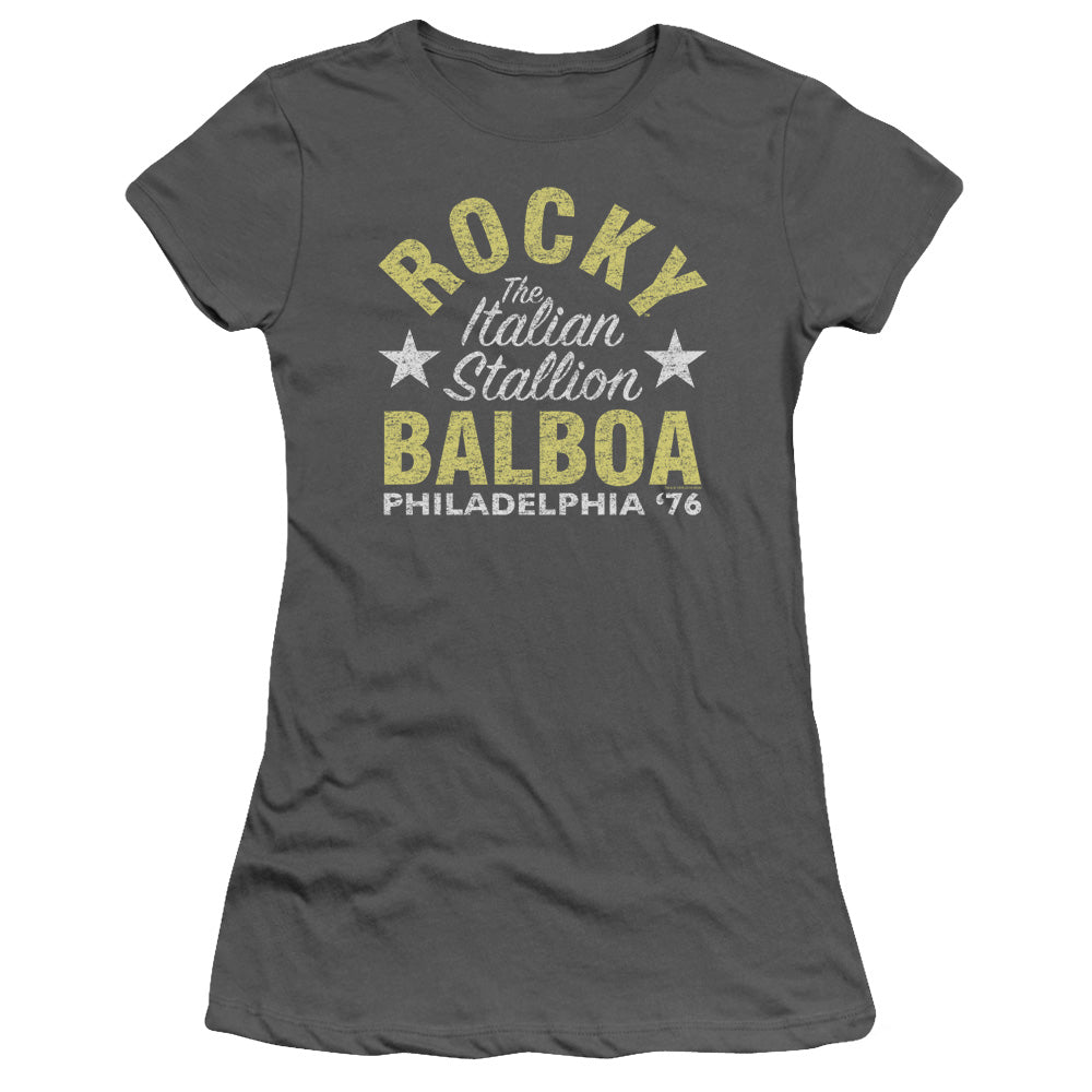 Rocky Rocky Philly Junior Sheer Cap Sleeve Womens T Shirt Charcoal