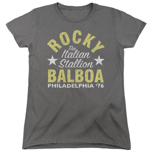 Rocky Rocky Philly Womens T Shirt Charcoal