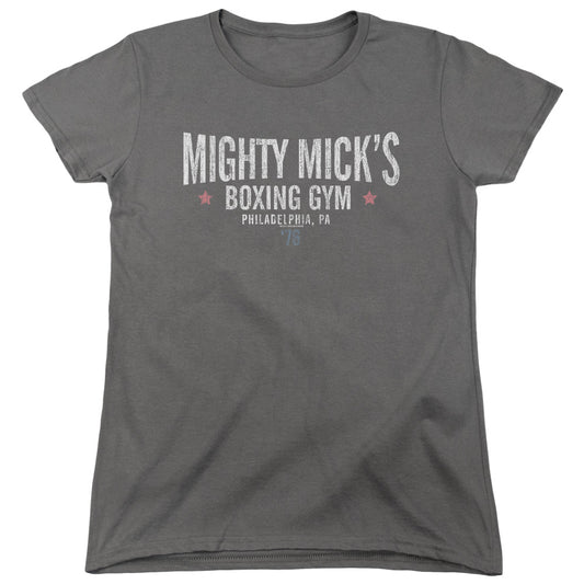 Rocky Mighty Micks Boxing Gym Womens T Shirt Charcoal