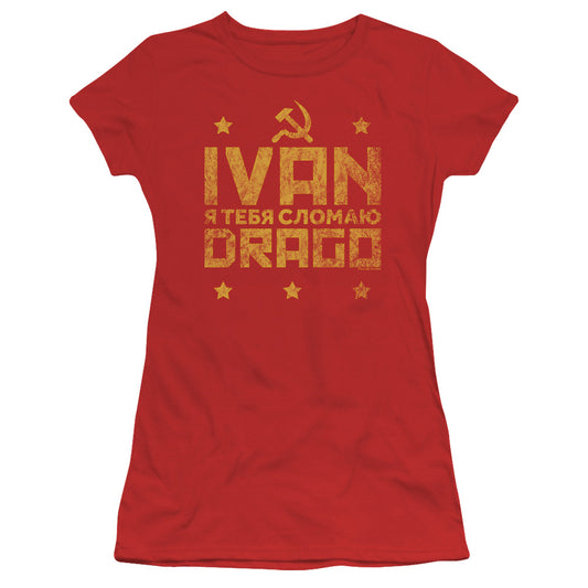 Rocky IV Drago Break Junior Sheer Cap Sleeve Womens T Shirt Red