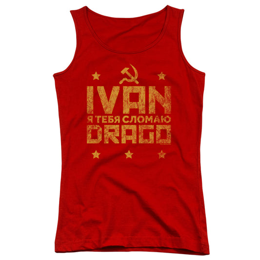 Rocky IV Drago Break Womens Tank Top Shirt Red