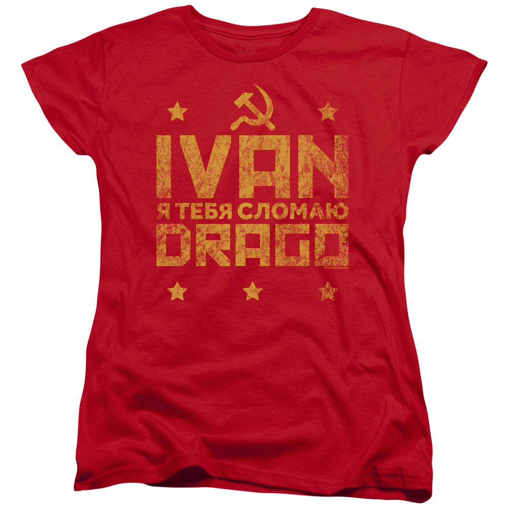 Rocky IV Drago Break Womens T Shirt Red