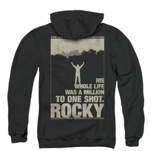 Load image into Gallery viewer, Rocky Silhouette Back Print Zipper Mens Hoodie Black