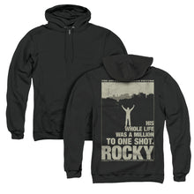 Load image into Gallery viewer, Rocky Silhouette Back Print Zipper Mens Hoodie Black