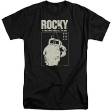 Load image into Gallery viewer, Rocky The Hero Mens Tall T Shirt Black