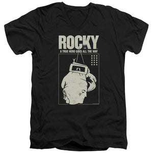 Rocky The Hero Mens Slim Fit V-Neck T Shirt Black