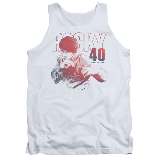 Rocky 40 Years Strong Mens Tank Top Shirt White