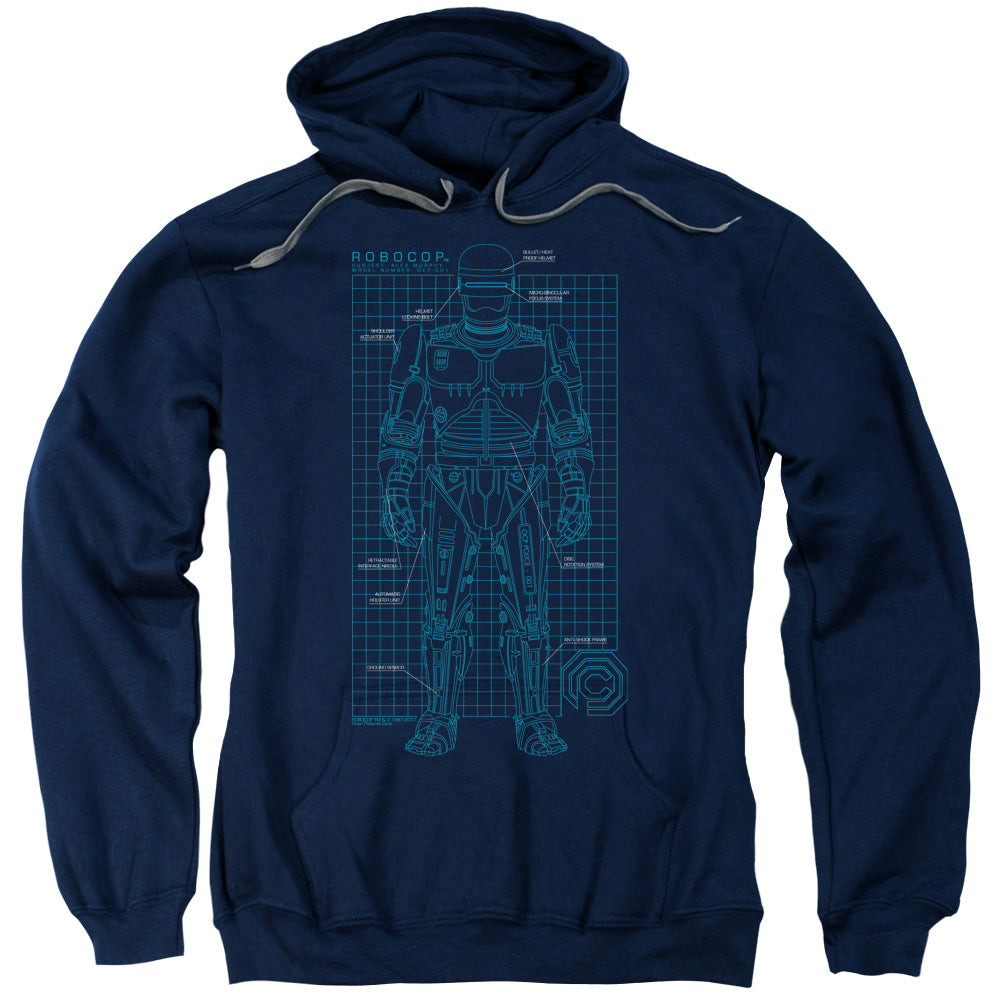 Robocop Schematic Mens Hoodie Navy Blue