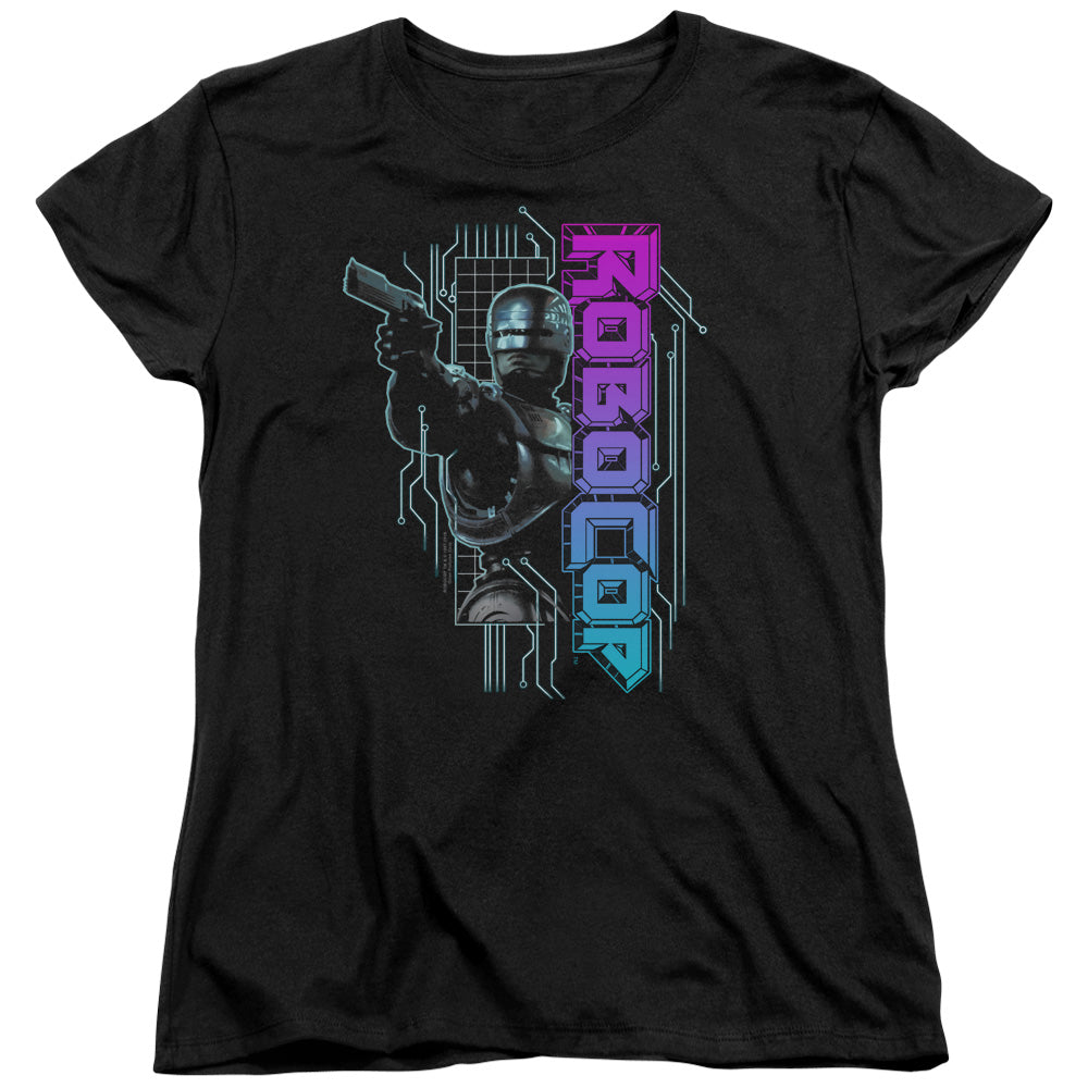 Robocop Robo Neon Womens T Shirt Black
