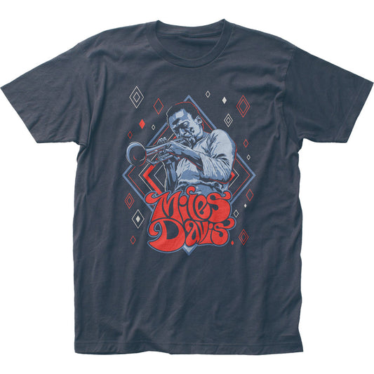 Miles Davis Illustration Mens T Shirt Navy Blue