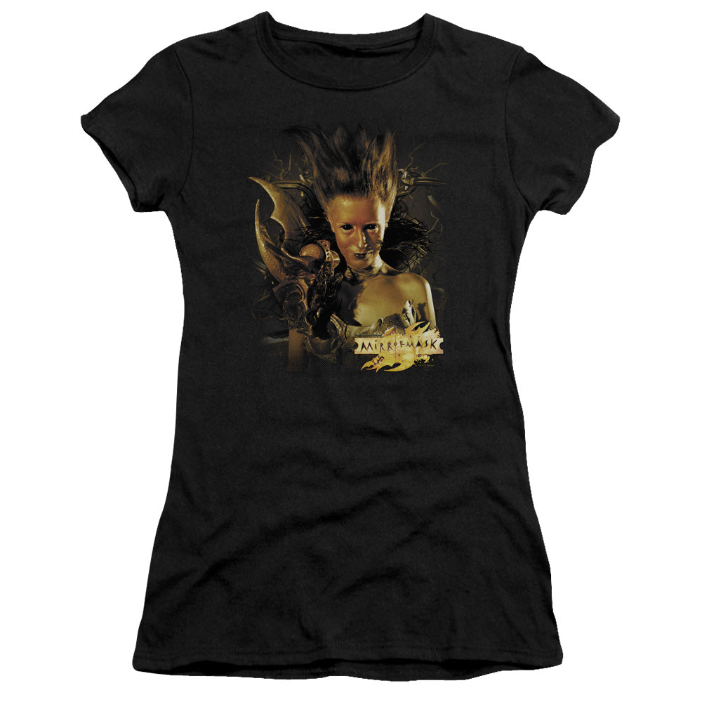 Mirrormask Queen Of Shadows Junior Sheer Cap Sleeve Womens T Shirt Black