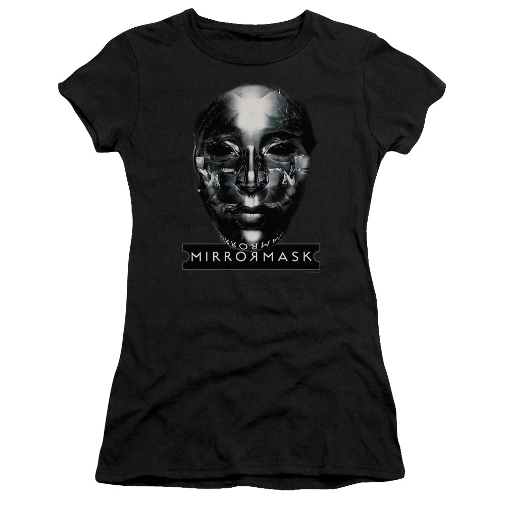 Mirrormask Mask Junior Sheer Cap Sleeve Womens T Shirt Black