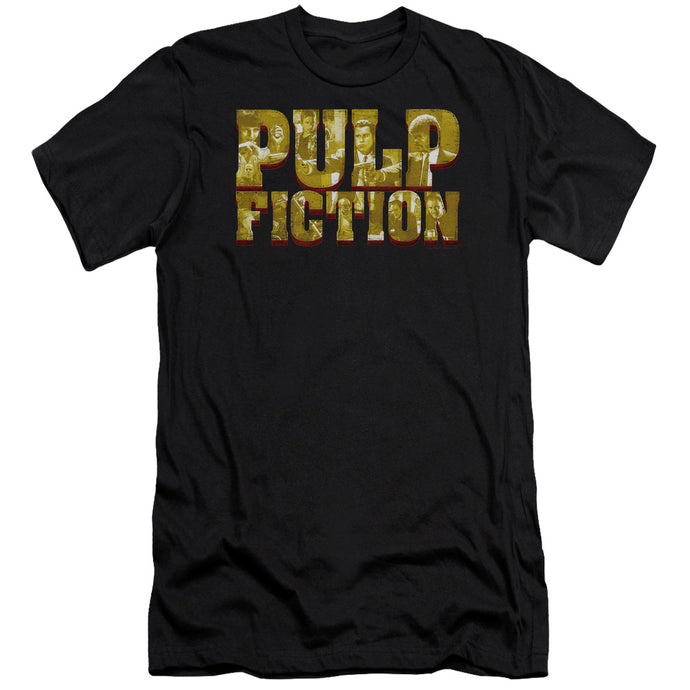 Pulp Fiction Pulp Logo Premium Bella Canvas Slim Fit Mens T Shirt Black