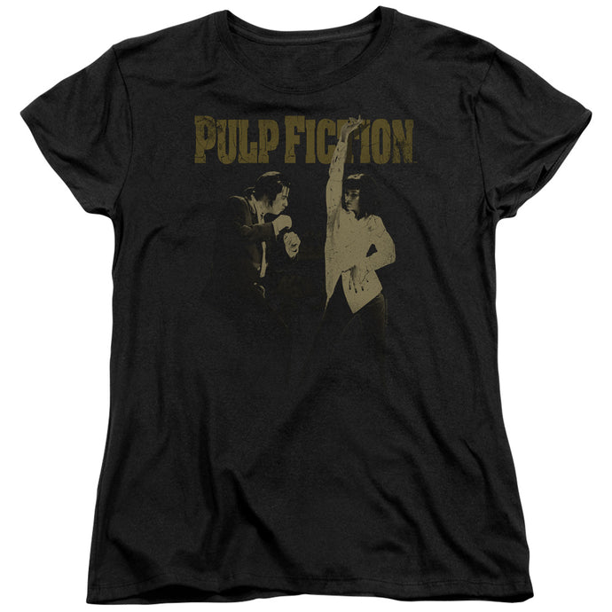 Pulp Fiction I Wanna Dance Womens T Shirt Black