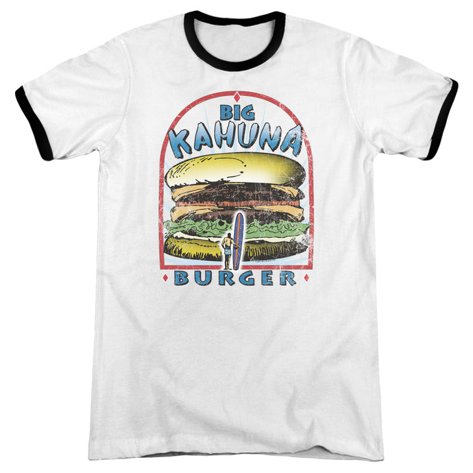 Pulp Fiction Big Kahuna Burger Heather Ringer Mens T Shirt White Black