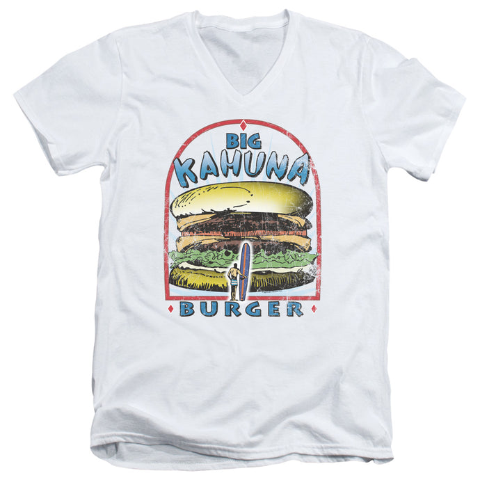 Pulp Fiction Big Kahuna Burger Mens Slim Fit V Neck T Shirt White