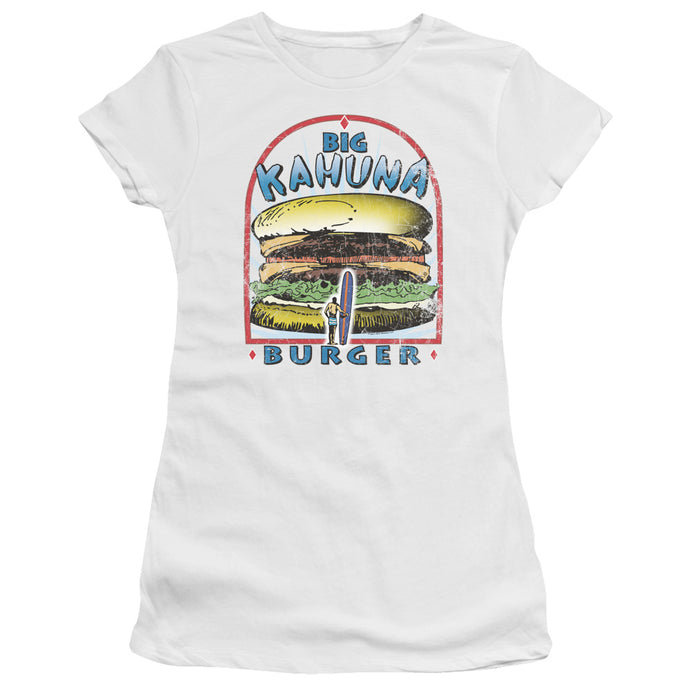 Pulp Fiction Big Kahuna Burger Junior Sheer Cap Sleeve Womens T Shirt White
