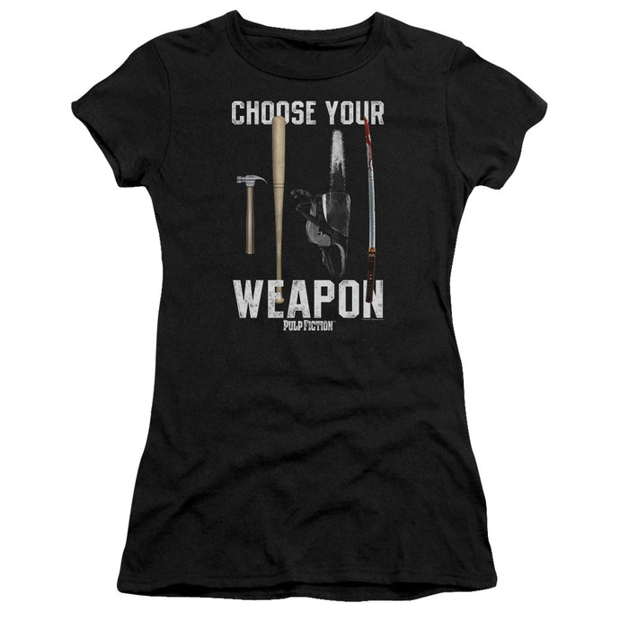 Pulp Fiction Choices Junior Sheer Cap Sleeve Womens T Shirt Black