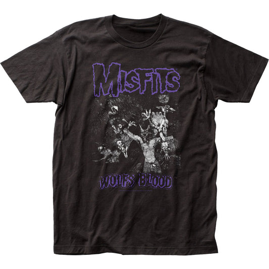 The Misfits B&W Wolf’s Blood Mens T Shirt Black