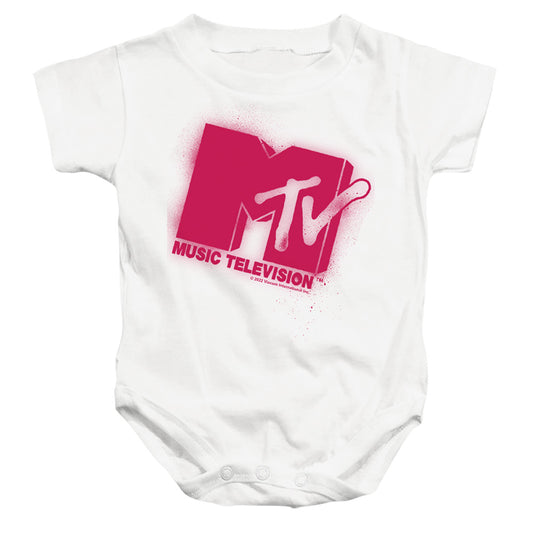 Mtv Spraypaint Logo Infant Baby Snapsuit White