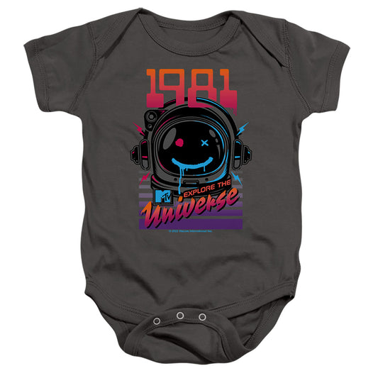 Mtv Explore The Universe Logo Infant Baby Snapsuit Charcoal