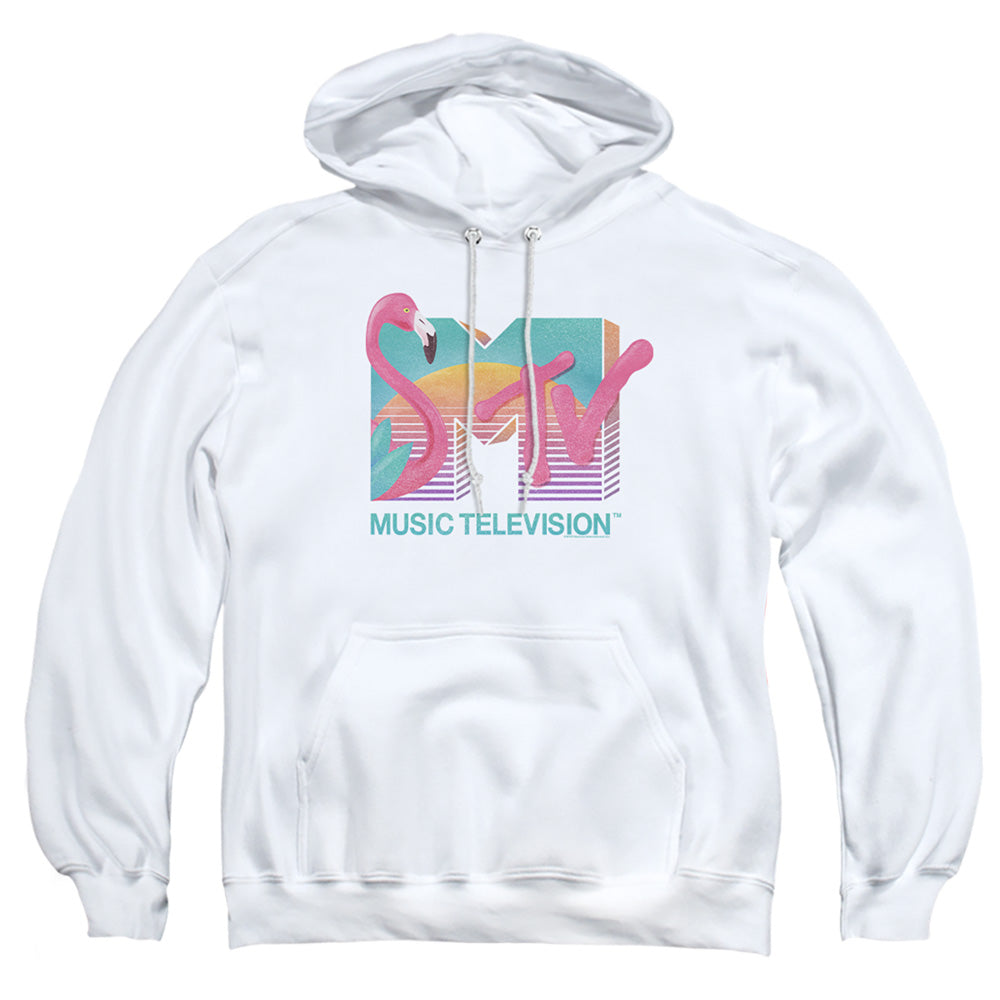 Mtv Flamingo Logo Mens Hoodie White