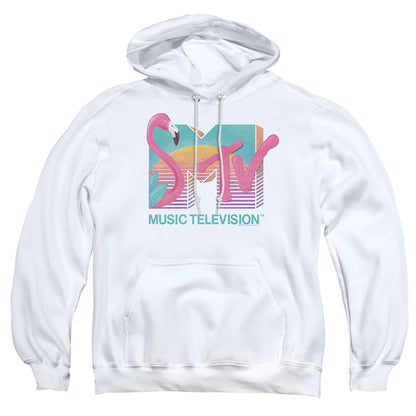 Mtv Flamingo Logo Mens Hoodie White