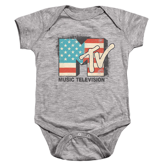 Mtv Americana Logo Infant Baby Snapsuit Athletic Heather