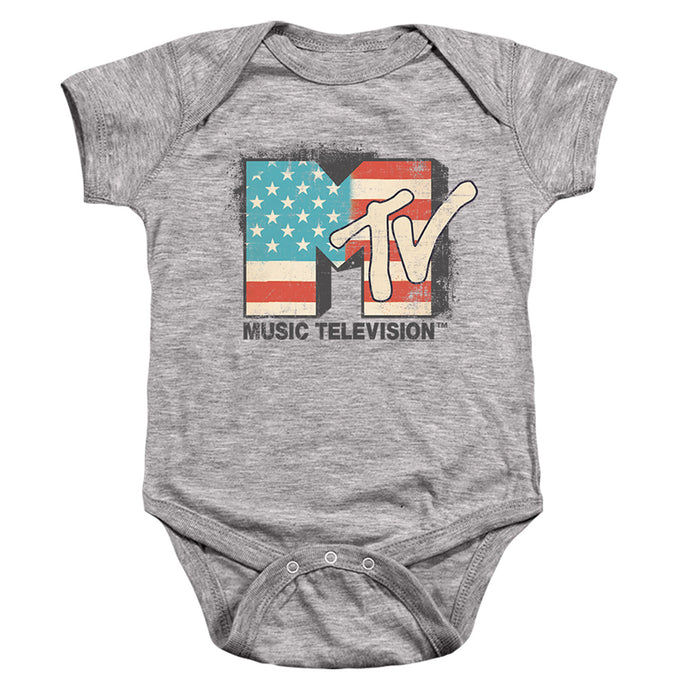 Mtv Americana Logo Infant Baby Snapsuit Athletic Heather