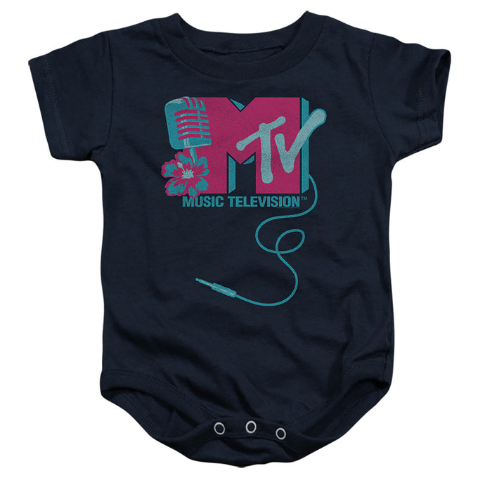 Mtv Hawaiian Microphone Logo Infant Baby Snapsuit Navy